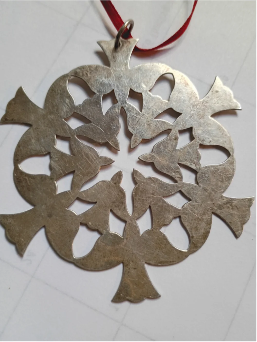 Rare Retired James Avery Doves in Flight Sterling Silver Christmas Ornament